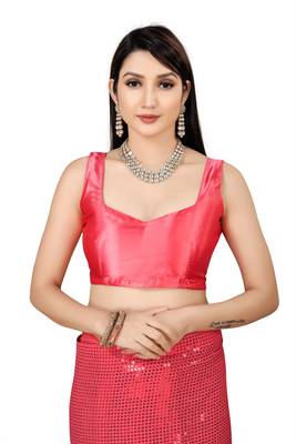 Gajri Color Sequins Embroidered Bollywood Georgette Saree With Blouse 5