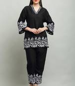 Black cord Set short kurti with pant