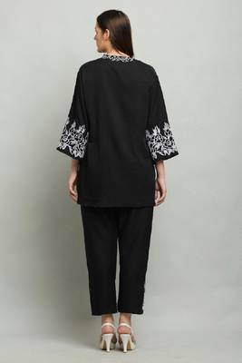 Black cord Set short kurti with pant 2