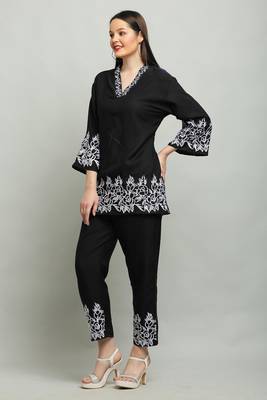 Black cord Set short kurti with pant 3