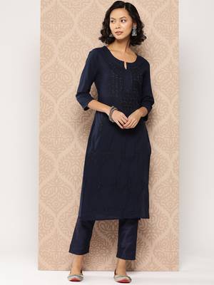  blue floral straight kurta 1