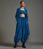 Blue safari cargo trench set