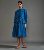 Blue safari short dress