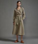 Striped safari belted dress