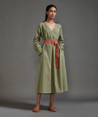 Green safari belted dress 1