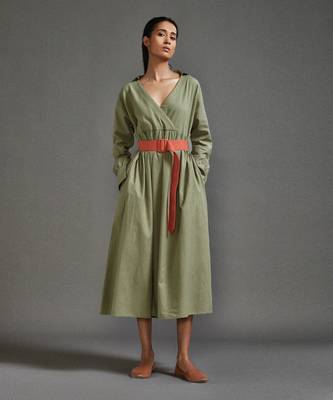 Green safari belted dress 2