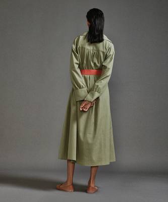 Green safari belted dress 4