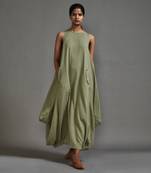Green vari aakar dress