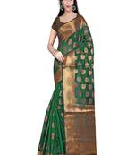 Silk Land  green   woven design banarasi silk saree 