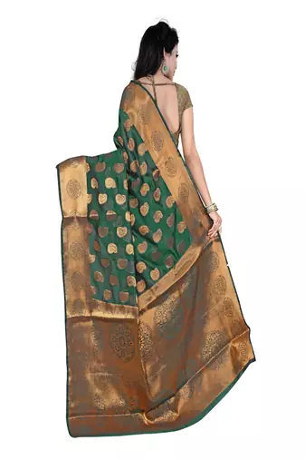 Silk Land  green   woven design banarasi silk saree 