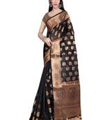 Silk Land  black   woven design banarasi silk saree 