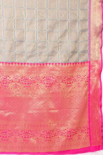 Silk Land  Grey   Woven Design Silk Blend Saree 