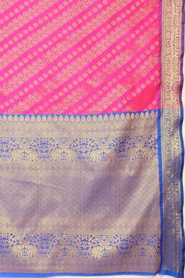 Silk Land  Pink   Woven Design Silk Blend Saree  5
