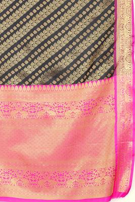 Silk Land  Mehndi   Woven Design Faux Banarasi Silk Saree  5