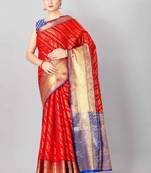  Red   Woven Design Silk Blend Saree 