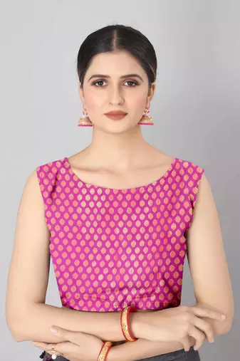 Silk Land  Navy Blue    Woven Design Faux Banarasi Silk Saree 