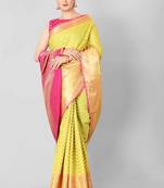 Silk Land  Yellow   Woven Design Silk Blend Saree 