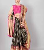 Silk Land  Black   Woven Design Silk Blend Saree 