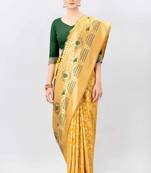 Silk Land  Mustard   Embellished Silk Blend Saree 