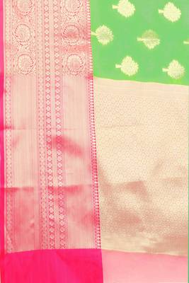 Silk Land  green   woven design silk blend saree  5