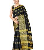Silk Land  Black   Embellished Silk Blend Saree 