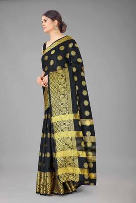 Silk Land  Black   Embellished Silk Blend Saree  2