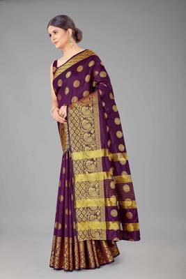  Magenta   Embellished Silk Blend Saree  2