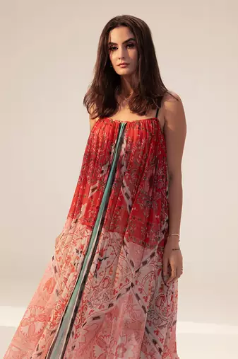 Samara red and pink cami dress