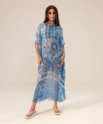 Aisha blue kaftan dress 1