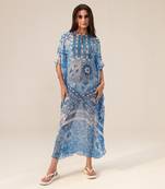 Aisha blue kaftan dress