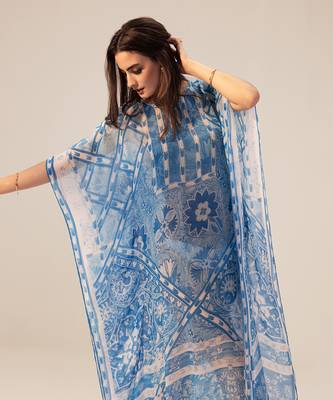 Aisha blue kaftan dress 2