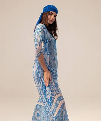 Aisha blue kaftan dress 4