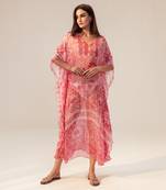 Chiffon Floral Print Casual Pink Dress