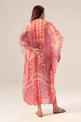 Chiffon Floral Print Casual Pink Dress