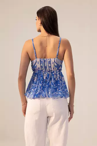 aisha blue cami top