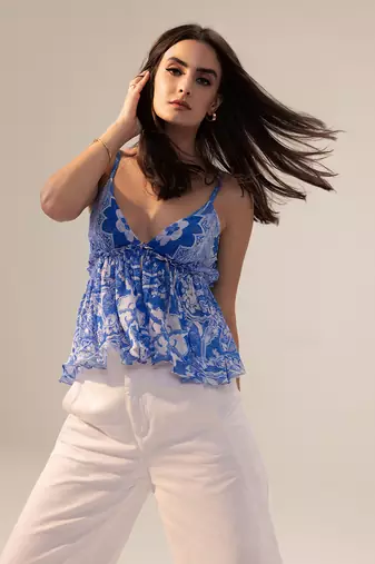 aisha blue cami top