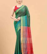 Silk Land  Green  Solid Art Silk Saree 