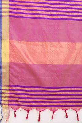 Silk Land  Red  Solid Art Silk Saree  3