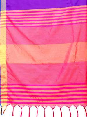 Silk Land  Blue  Solid Art Silk Saree  3