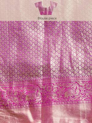 Silk Land  Navy Blue  Floral Art Silk Saree  4
