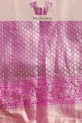 Silk Land  Navy Blue  Floral Art Silk Saree 
