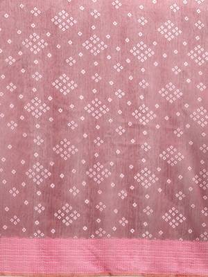 Silk Land  Brown  Printed Cotton Blend Saree  4