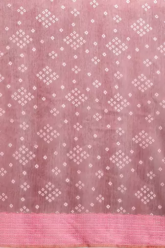 Silk Land  Brown  Printed Cotton Blend Saree 