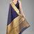  navy blue  embellished silk blend saree 