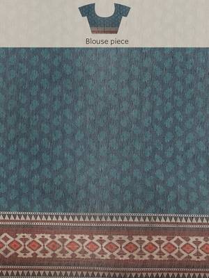 Silk Land  Multicolored Printed Cotton Blend Saree  4