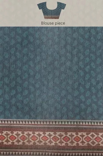 Silk Land  Multicolored Printed Cotton Blend Saree 