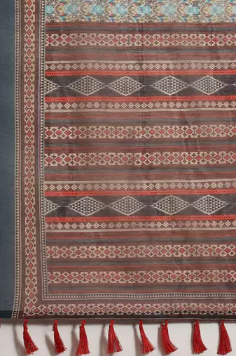Silk Land  Multicolored Printed Cotton Blend Saree 