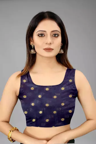  navy blue  embellished silk blend saree 