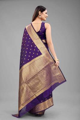 Silk Land  blue  embellished silk blend saree  2