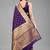 Silk Land  blue  embellished silk blend saree 